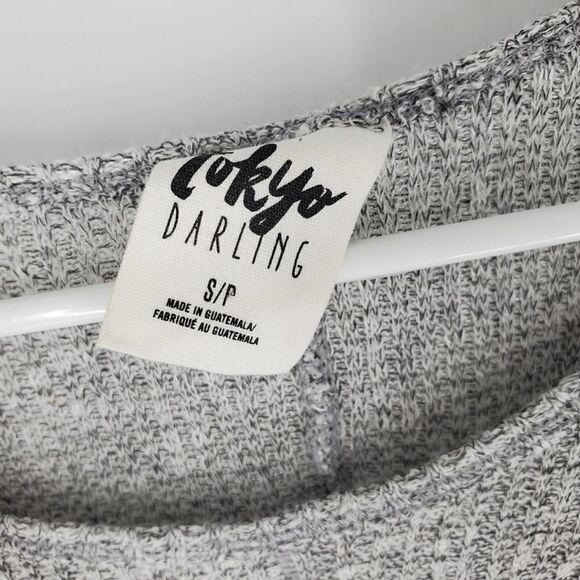 Tokyo darling grey long sleeve tshirt open shoulde - Picture 4 of 4